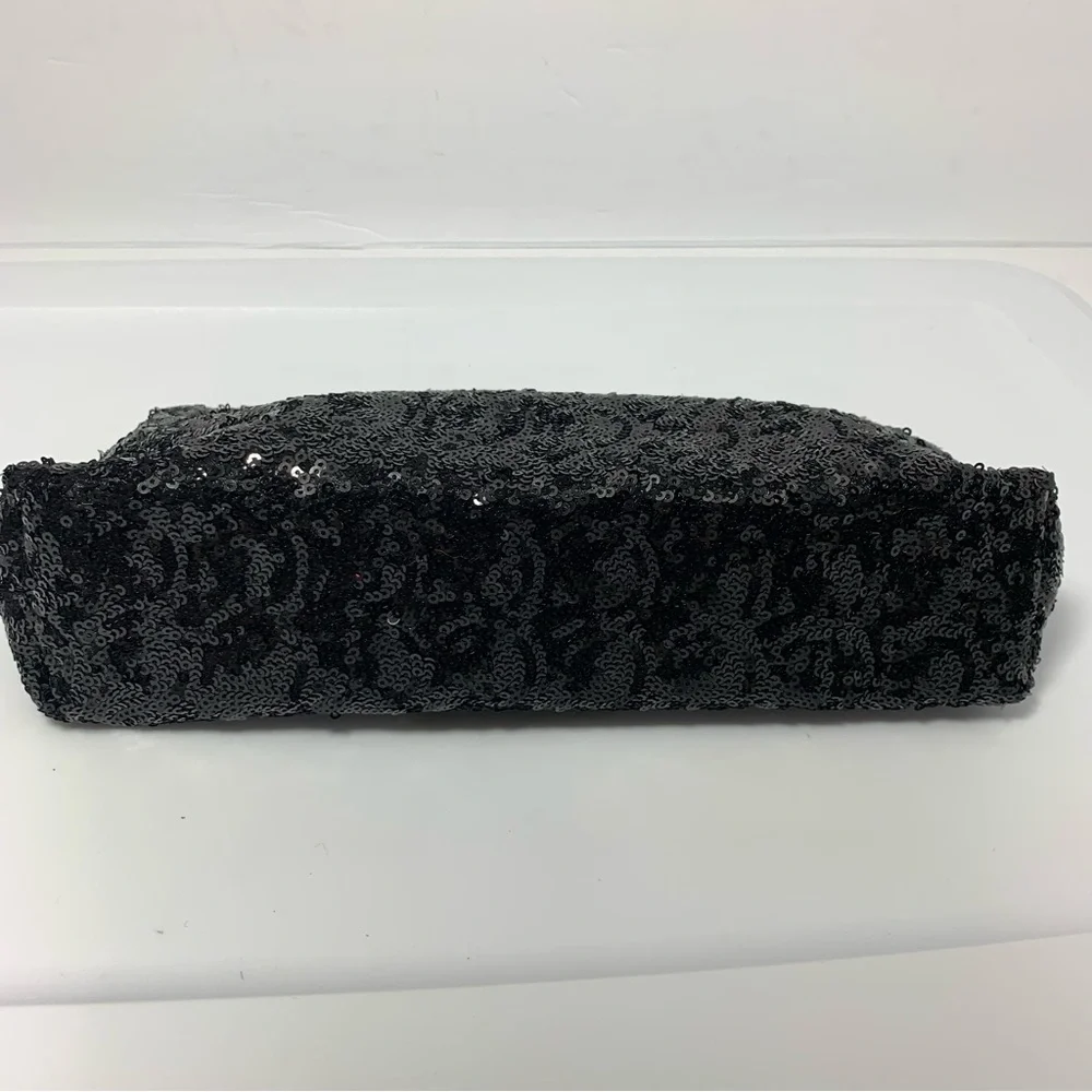Victoria's Secret Clutch Handbag Sequence Black Snap Bag Make‎ Up Bag